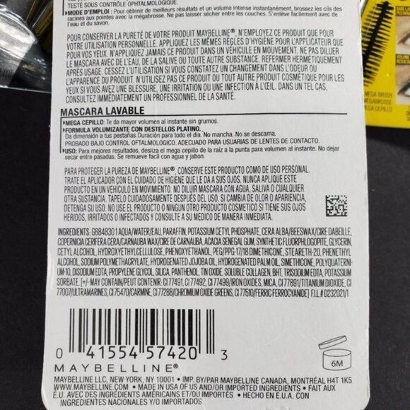 Maybelline Mascara New York Eyelash Colossal Platinum Black 238 Face Make Up - Picture 7 of 9